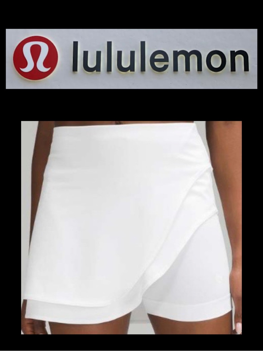 LULULEMON ASYMMETRICAL LAYER HIGH-RISE SKORT WHITE